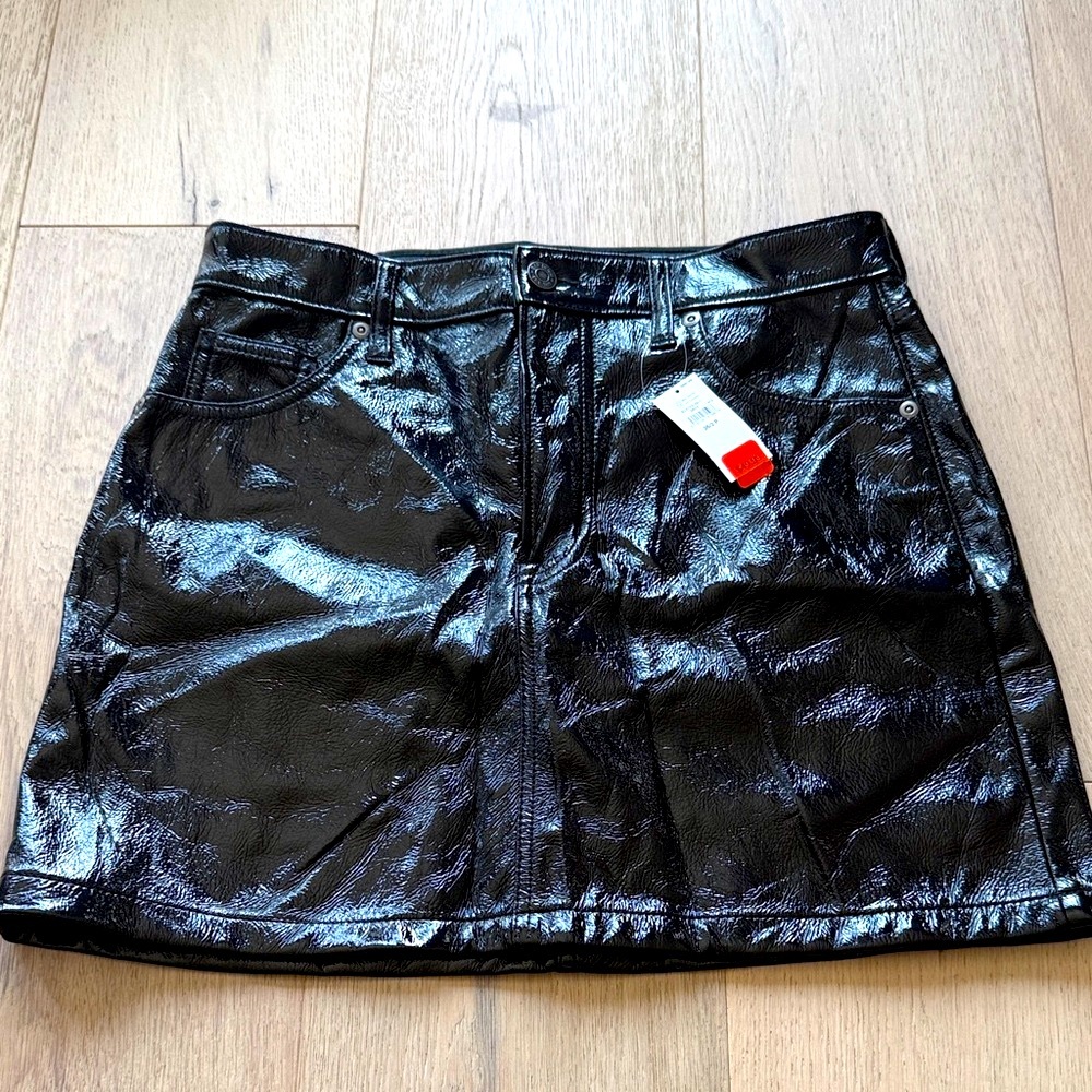 GAP Faux Leather Black Mini Skirt